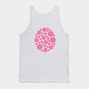 Cosmos | Flower | Summer Autumn | Pink | White Tank Top